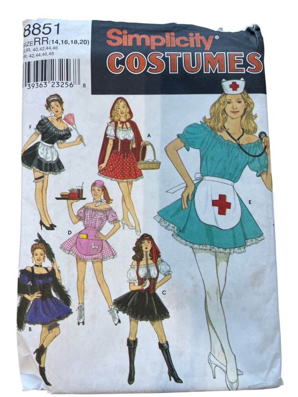 Simplicity 8851 Pattern Sizes 14-20 Nurse Maid Pirate Dancer Red Riding Hood NEW